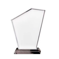 BSJ-11 Plaque Souvenir Personnalisable en Verre Cristal Vierge pour Sublimation, Cadre Photo, Trophée, Récompense, Support pour Cadeau