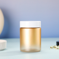 Nouveau design – Pot de stockage rond en verre de 150 ml pour gommes vitaminées, suppléments nutritionnels et huile de poisson, avec couvercle à vis en plastique