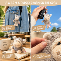 Porte-clés mini peluche personnalisé, plusieurs styles, 15 cm, jouets en peluche type animaux, poupées douces et mignonnes, en gros, cadeaux de fête d'anniversaire, coton PP