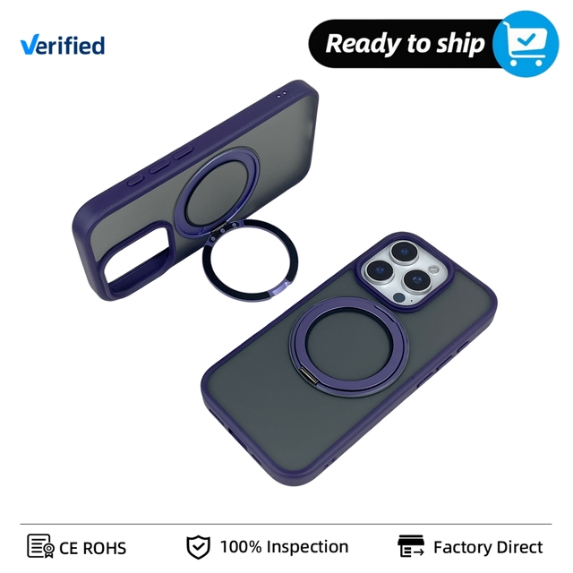360 Degree Spin Stand Magnetic Phone Case Drop Proof Protective Cover With Metal Ring Bulk Case for iPhone 18 Pro 17 16 Pro Max
