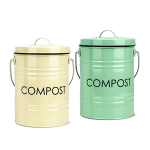 3Liter Outdoor Garden metal compost bin Indoor Kitchen Food Waste Compost Pail Steel Kitchen Countertop Compost Bin With lid