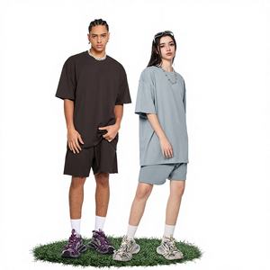 T-shirt unisexe Sunton Summer 305G, lourd, respirant, durable, style américain, pur coton, couleur unie, col rond, manches courtes - Product Image 1