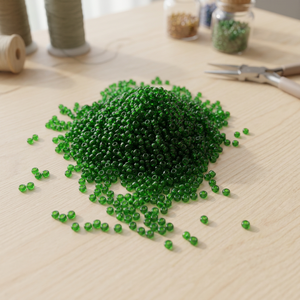 Perles de verre rondes vert émeraude Jaunty 8'0, lot en vrac, modèle 50120, pour la fabrication de bijoux - Product Image 3
