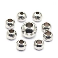 2mm 2.5mm 3mm 4mm 5mm 6mm 7mm 8mm 10mm 12mm perles d'espacement rondes en acier inoxydable pour femmes Bracelet fabrication de bijoux résultats
