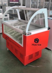 <span class=keywords><strong>Vitrine</strong></span> réfrigérée professionnelle pour gelato avec fenêtre en verre transparent - <span class=keywords><strong>Vitrine</strong></span> pour glaces italiennes / yaourts / barres glacées - Product Image 5