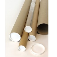 Tapas para Tubos de Envío Rígidos y Ecológicos, Duraderas, de Cartón Kraft Marrón, Forma Delgada para Documentos, Obras de Arte, Pinturas, Paraguas
