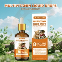 Gotas Orales Multivitamínicas 8 en 1 para Perros y Gatos, Suplemento Nutricional Diario, Apoya la Inmunidad, el Pelo, la Digestión y la Salud en General