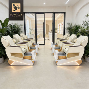 Sillón de Pedicura de Lujo de Nuevo Estilo, Logotipo Personalizado, Masaje de Espalda + Respaldo Reclinable Ajustable, Color Personalizado, Muebles de Salón de Alta Gama - Product Image 4