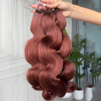 Extensions de cheveux humains vierges indiens bouclés au crochet avec double trame machine, toutes couleurs, légères, plumes bouclées profondes 6D