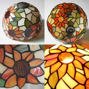 Lámpara de Araña de Cristal Artístico Tiffany Estilo Pastoral de 12'' con Diseño de Girasol para Dormitorio, Comedor, Luces Colgantes Elegantes para Decoración del Hogar - Product Image 6