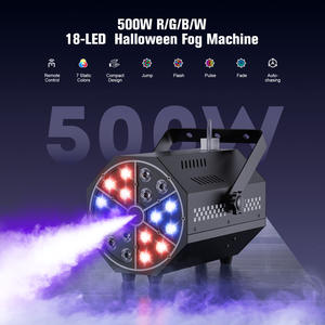 Mesin kabut Halloween, Mini 500W 18 LED RGB 3 in 1 peralatan efek panggung LED untuk pernikahan DJ disko kelab malam mesin asap - Product Image 3