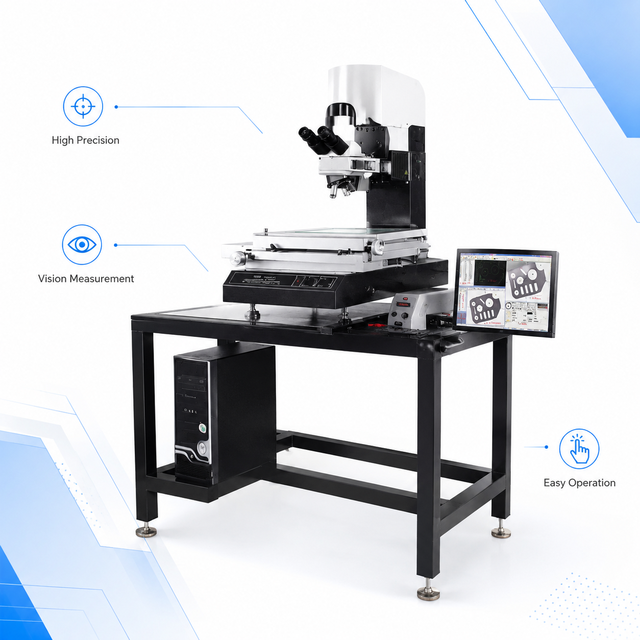 Video Measuring Microscope with Digital Camera for Precision Parts Measurement