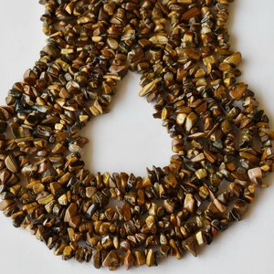 Uncut Tiger Eye <b>Crystal</b> Chip Beads Raw Gemstone Uncut Beads Necklace - Product Image 1