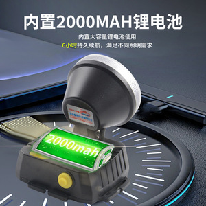 Led Headlamp Rechargeable Bright Light Outdoor Adventure Camping Hiking Fishing Hunting Emergency Lighting With <b>Dimmer</b> Function - Product Image 4