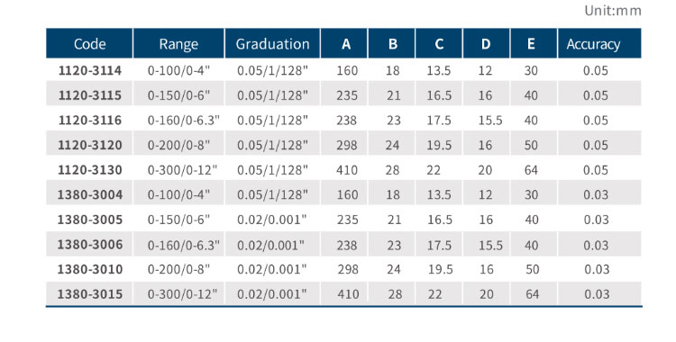 DASQUA 0-200mm 0-8" Stainless Steel Monoblock Vernier Caliper