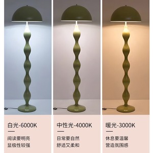 โคมไฟตั้งพื้นทรงเห็ดสไตล์ฝรั่งเศส ขั้วหลอด E27 ของตกแต่งศิลปะคุณภาพสูงสำหรับห้องนั่งเล่น โซฟา โคมไฟตั้งพื้นสีดำสุดหรูสำหรับใช้ในโรงแรม - Product Image 6