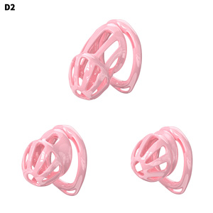 YPM 3D-Druck Penis-Käfig Keuschheitskäfig aus Harz Schwarz-Rosa mit 6 Ringgrößen Harness Mini Plastikschloss Trans-<span class=keywords><strong>Love</strong></span> - Product Image 1