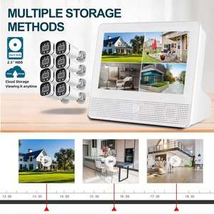 Kit de caméra de sécurité réseau IP POE TSEye 8CH 8MP 4K avec moniteur LCD, système de surveillance, étanche IP67 - Product Image 5