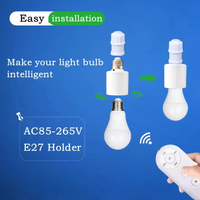 Interrupteur intelligent multi-lumières pour maison E27 110V 220V, interrupteur minuterie, support de lampe 60W, télécommande sans fil, minuterie pour chambre de bébé, chambre à coucher