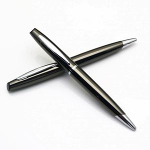 Stylo bille en métal noir mat 0,7 mm avec clip, encre bleue/noire, pour usage promotionnel hôtelier - Product Image 1