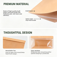 Sacs à pain en papier kraft JIJID avec fenêtre transparente, sacs d'emballage alimentaire pour boulangerie, biscuits, snacks, sacs de rangement de qualité alimentaire