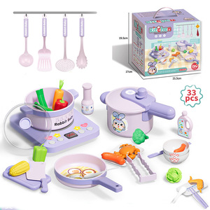 ชุดของเล่นทำอาหารจริงขนาดเล็กสำหรับเด็กผู้หญิงชุดของเล่นในบ้านเกมครัวพลาสติกแบบ DIY - Product Image 1
