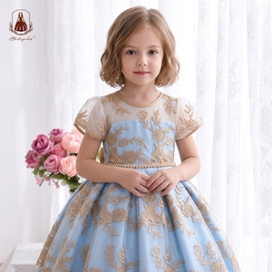 formal dresses for 8 year olds Baby Girl Flower Embroidered Pattern Vest Formal Dress Birthday Dress –  MyKids-USA® main image 0