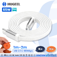 Cable de Datos USB2.0 Tipo C Plano de 65W al por Mayor, Cable USB C con Carga Rápida PD, Trenzado de Nailon para Laptop, Teléfono, Tablet 17