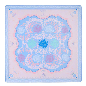 Tapis de Mahjong 80x80cm (31.5x31.5 pouces) style foulard en soie, motif Léopard Rose Tigre Palmier, antidérapant, effet Mirage - Product Image 4