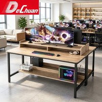 Prix d'usine Foshan Furniture Bureau d'ordinateur en métal à 2 niveaux avec conception à montage facile