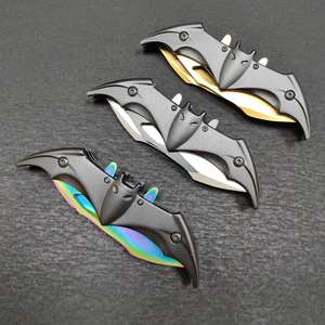 Navaja Plegable de Acero Inoxidable para Adultos, Estilo Batman, para Camping, DIY, Color Titanio Dorado Arcoíris, EDC - Product Image 1