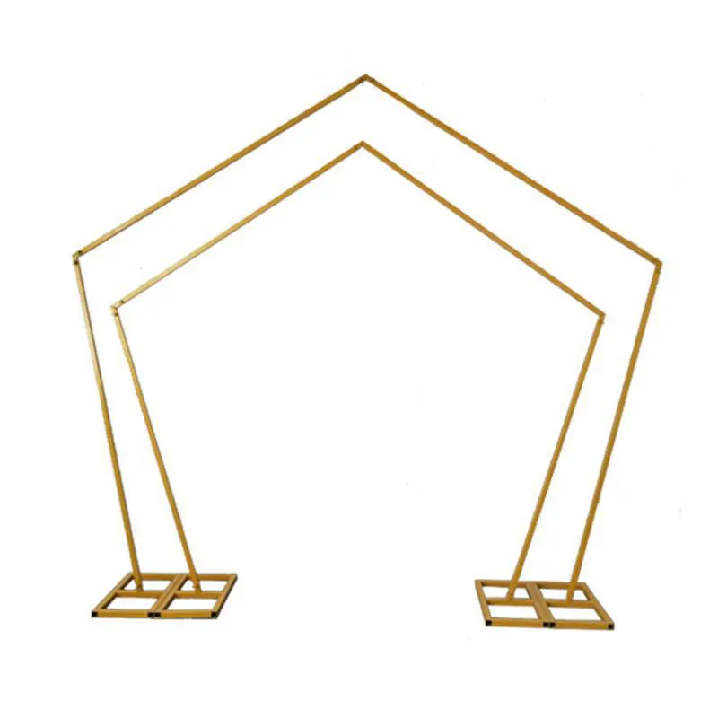 Arc en fer forgé pour mariage, de forme géométrique, pentagone, décoration d'arrière-plan, nouvelle collection