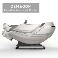 Fauteuil de massage exclusif Ultra Relax 8D Robot Care Sonic-Wave Care, avec soin des jambes avancé, position assise et allongée confortable, pour le corps entier