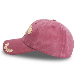 Gorra de béisbol de algodón vintage de color liso al por mayor, estilo papá, con bordado de pata de perro, deportiva, con hoja, leopardo, puntos y letras, de algodón lavado - Product Image 5