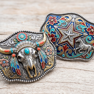 Boucle de ceinture personnalisée en alliage de zinc avec logo, strass brillants, style western chic cowgirl rodeo Nashville, vente en gros - Product Image 5