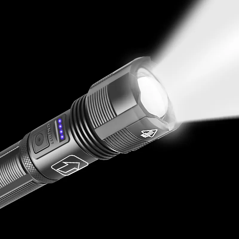 High-Power LED Đèn Pin Chiến Thuật Không Thấm Nước Zoom Có Thể 3 Chế Độ LED Torch Điện Cho Trại Tour LED Đèn Pin