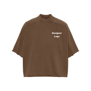 เสื้อยืดฟุตบอลผู้ชายแบบครอป 200gsm ลายวินเทจ ทรงโอเวอร์ไซส์ ทรงบ็อกซี่ ผ้าฝ้ายถัก 100% ไหล่ตก พิมพ์ลายตัวอักษร - Product Image 4