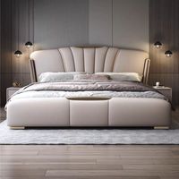 Modernes Luxus-Lederbett mit Liegefunktion und Stauraum, Inklusive Softbag