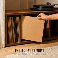 Pochette extérieure pour disque vinyle en papier kraft de 12 pouces, pochette de protection pour album, sac de rangement pour album
