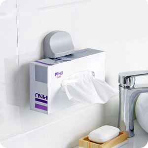 HelloWorld bathroom multi-purpose storage rack paper towel clip rack Creative paste vertical can do mobile phone holder