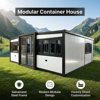 Maison conteneur pliable et extensible, maison modulaire préfabriquée moderne de luxe avec structure en acier, maison miniature portable