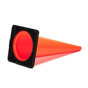 กรวยจราจร PVC สะท้อนแสง ยืดหยุ่นได้ ขนาด 28 นิ้ว ทรงเพรียว ฐานสีดำ - Product Image 6
