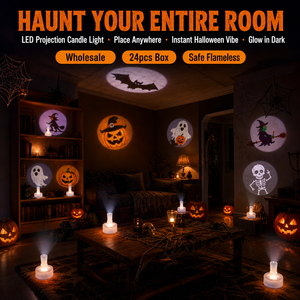 Lampada a Proiezione LED per Halloween, Luce Notturna Decorativa che si Illumina al Buio, Accessorio per Feste, Vendita all'Ingrosso - Product Image 3