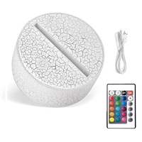 Base de lampe à gravure laser, lumière LED 3D