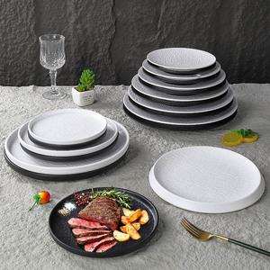 Steak <b>Plate</b> Round Melamine Solid Color Commercial Restaurant Serving Dish Party Use - Product Image 1
