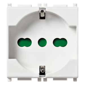 Prise universelle antibactérienne 2P+T 16A, hauteur 5,3 cm, pour installation murale - Product Image 1