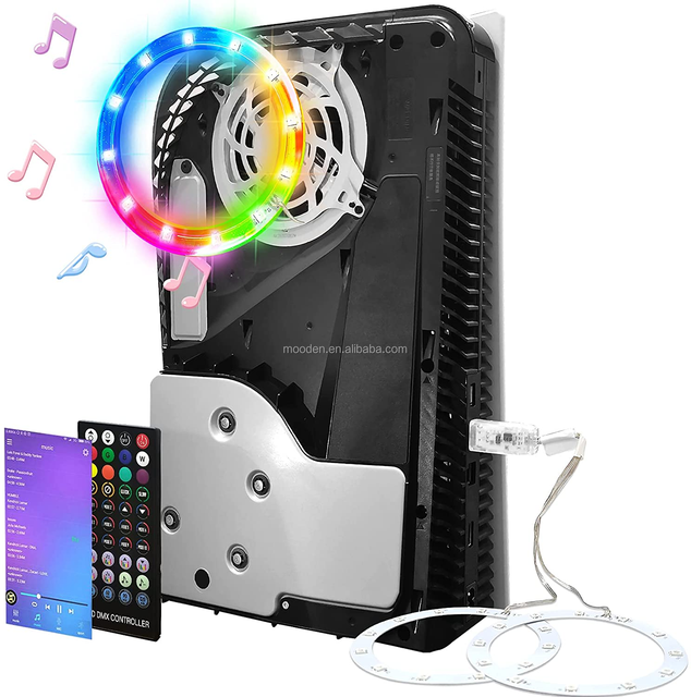 J RGB LED Light Strip for PS5 Disc & Digital Edition DIY Decoration LED Strip With Remote Control for Playstation 5 Console