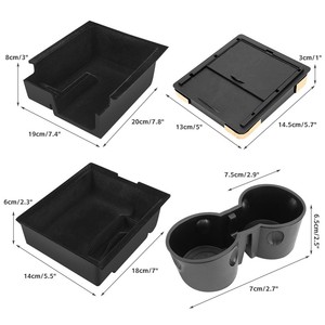 Organizador lateral de asiento Tesla Modelo 3 <span class=keywords><strong>Y</strong></span> 2023, bandeja de consola central flocada con reposabrazos, cajón oculto, caja de almacenamiento para coche - Product Image 1