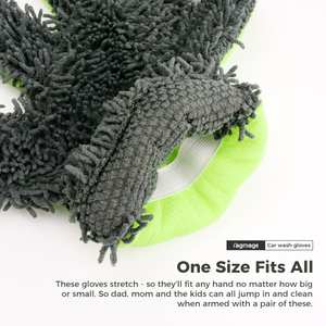 Guanto per lavaggio auto (confezione da 2), Guanti in microfibra ciniglia <span class=keywords><strong>a</strong></span> 5 dita per il lavaggio dell'auto, Strumento di pulizia ispessito in peluche per interni ed esterni - Product Image 4