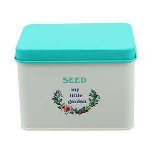 Coffre-fort ferme jardin plante boîte <span class=keywords><strong>de</strong></span> culture métal acier graine conteneur économiseur étain jardin graine paquet stockage organisateur graine boîte <span class=keywords><strong>de</strong></span> rangement - Product Image 1